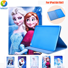 Frozen-Painted PU Cover Case for Fundas iPad 5 for iPad Air for iPad 6 for iPad Air 2 Anti-Dust Cover Coque for iPad Tablet Case