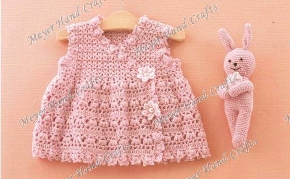 Mano única ganchillo rosa vestido del bebé del algodón en Vestidos ... Mano única ganchillo rosa vestido del bebé del algodón en Vestidos ...