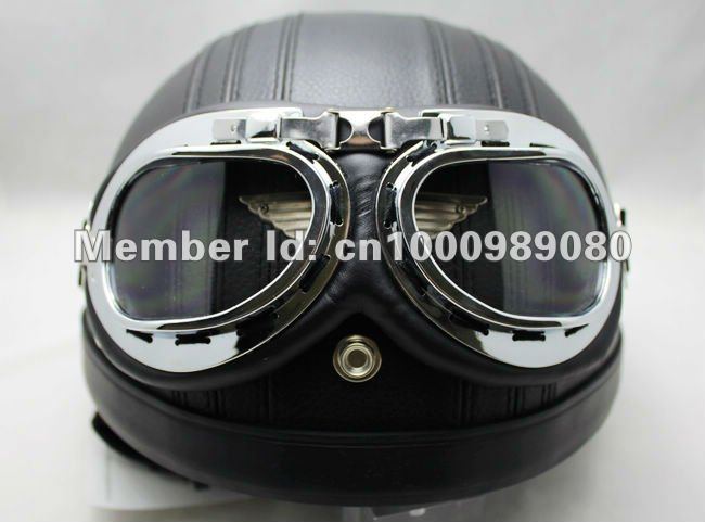 motocross part Motorcycle Scooter Steampunk Cruiser Helmet Goggle Eyewear Clear Lens T01A