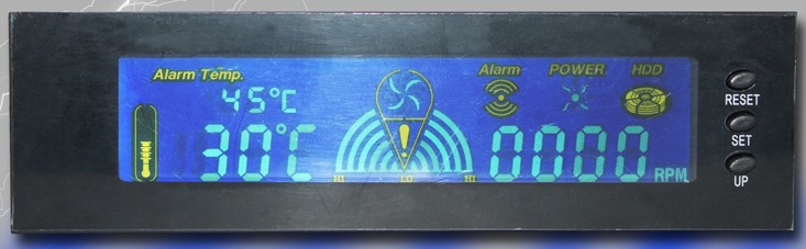 5.25 front panel fan speed controller with temperature control.