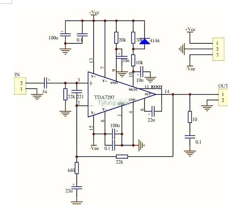 Tda7293 схема усилителя