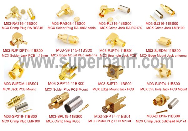 MCX female End Launch .031" PCB Mount straight connector 50 Ohm 