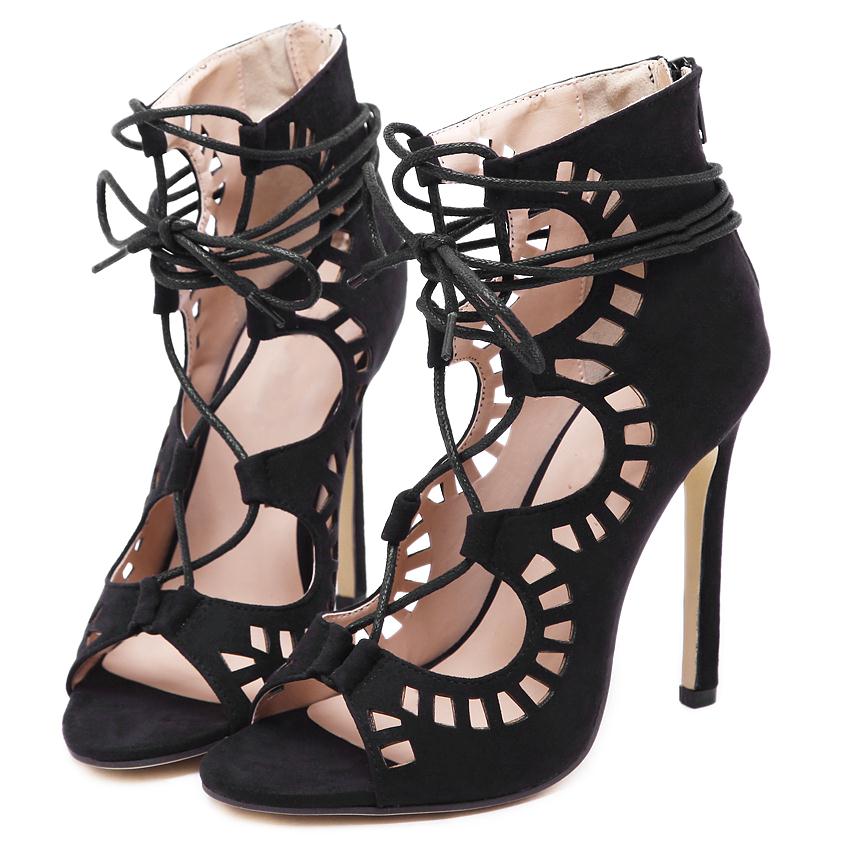 new shoes woman pumps women high heels 2016 fashion lace up pointed toe 10 5cm party