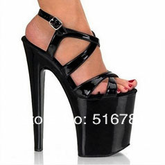 15CM High-Heeled Shoes Platform Front Buckle Strap Over The Knee
