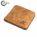 Grind Arenaceous Retro Men Wallet W109 3 Folders Short Male Purse Vintage Handbag Cardholder Grind Arenaceous