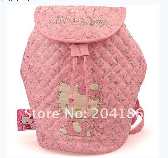 Free shipping!High fashion Imitation leather hello kitty school bag,chilren hello kitty backpack,size 34*23.5cm,wholesale