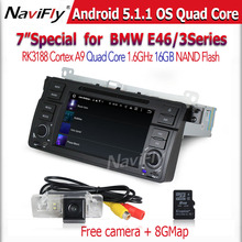 Pure Android 5.1 Quad Core Car Radio DVD GPS Navigation Stereo for E46 3 Series M3 1998-2006 RAM 1GB HD 1024*600 free shipping
