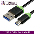 Millionwell High Speed Black and White 3M Micro USB Cables Mobile Phone 2 0 480Mbps USB