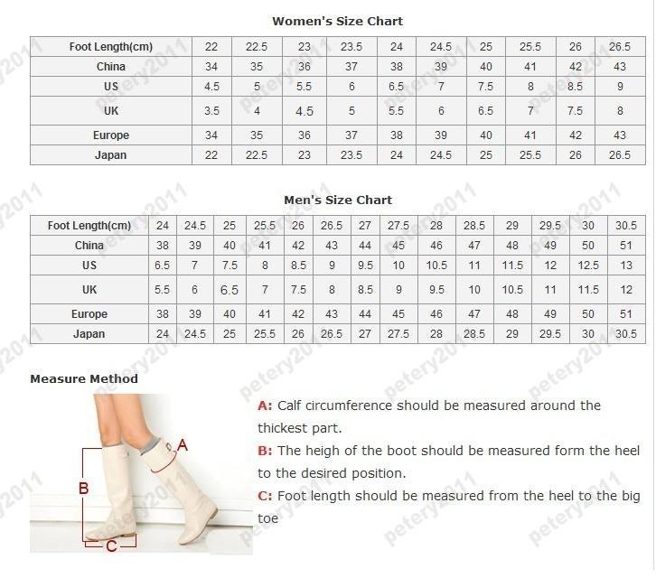 male to female shoe size us
