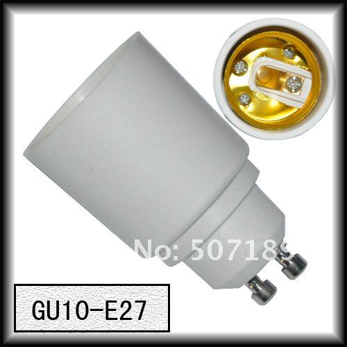 2pcs/lot Brand New GU10 to E27 Light Lamp Base Adapter Socket Converter Plastic White for sample free shipping