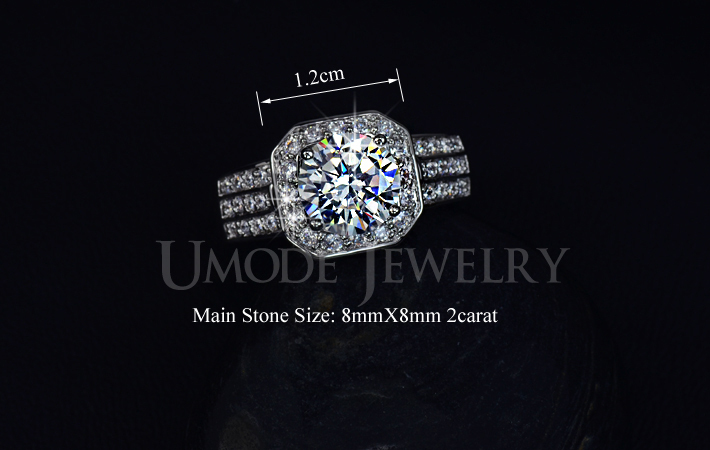 2 carat cubic zirconia engagement rings white gold