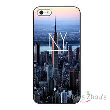 For iphone 4/4s 5/5s 5c SE 6/6s plus ipod touch 4/5/6 back skins mobile cellphone cases cover New York City Travel Black