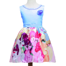 My Littl Poni Dresses Girls Summer 2016 Pony Clothing Flower Kids Dresses for Girl Wedding Party Costume My Pony Cartoon Vestido