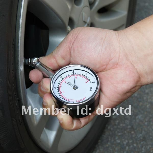 Wholesale 5Pcs/lot Dial Car Tire Gauge Meter Pressure Tyre Measure Metal Diagnostic Tool safe product Free shipping