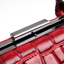 2016 Fashion High Quality PU Leather Crocodile Pattern Women Clip Handbags Designer Ladies Large Crossbody Bags