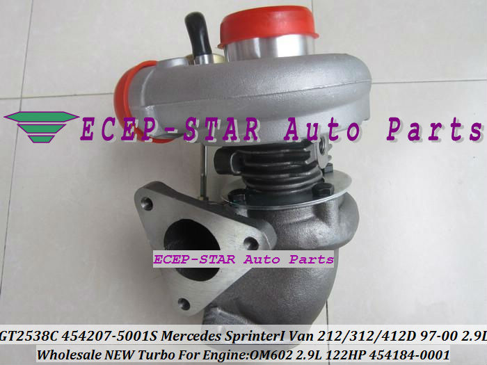 GT2538C 454207-5001S 454184-0001 Turbo For Mercedes Benz Sprinter I Van 212D 312D 412D 1997-00 2.9L OM602 122HP Turbocharger (4)
