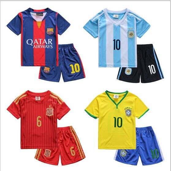2016 Children Football Clothing Set Thin Breathable Football Set Baby