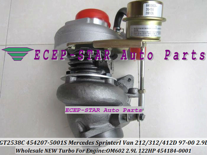 GT2538C 454207-5001S 454184-0001 Turbo For Mercedes Benz Sprinter I Van 212D 312D 412D 1997-00 2.9L OM602 122HP Turbocharger (3)