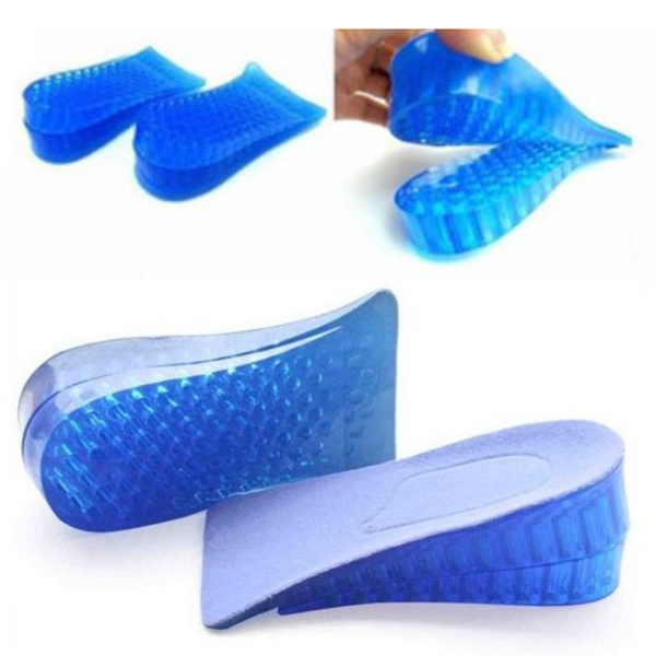 100pair/lot Hot New Invisible Comfy Unisex Women Men Silicone Gel Lift Height Increase Shoe Insoles Insert Taller Pad