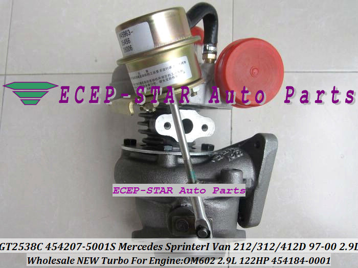 GT2538C 454207-5001S 454184-0001 Turbo For Mercedes Benz Sprinter I Van 212D 312D 412D 1997-00 2.9L OM602 122HP Turbocharger (2)