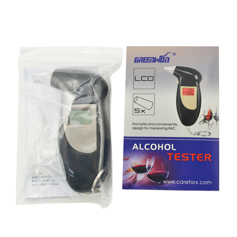 2015 NEW Hot Professional Police Digital Breath Alcohol Tester Portable Breathalyzer Detector Dual LCD Display Free