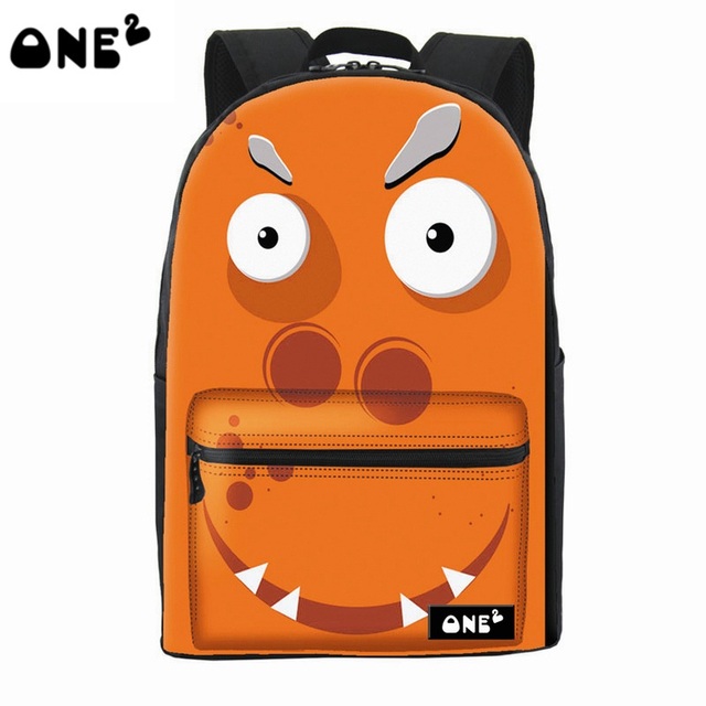 2016 ONE2 Design monstro olho padrão de impressão de alta qualidade da marca laptop mochila