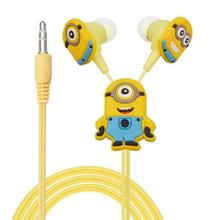 200pcs/lot Despicable Me Minions Cartoon Cute In-ear Earphone 3.5 mm Jack Headphone Headset for Mobile Phone MP3 CD Player iPod