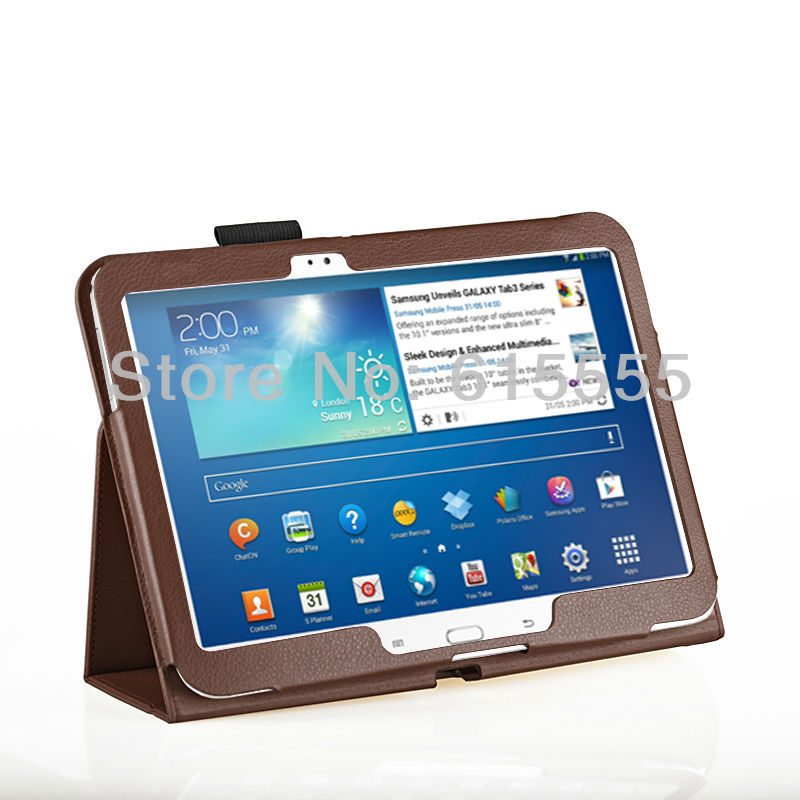 Galaxy Tab 3 10.1 P5200 Stand case Dark brown (02)