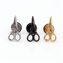 1Piece Stainless Steel Scissors Shape Screw Back Stud Earrings Women Korean Style Fine Jewelry Helix Ear Body Piercing SACJ1222