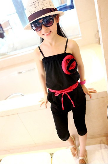 Promotion new fashion soft girl\'s flower suspender overalls with strips sexy children summer jumpsuit 4pcslot (7).jpg