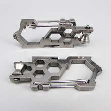 3pcs Portable Stainless steel Pulley Carabiner Wrench Hang Buckle for Camping Equipment Hiking Gear Survival Tools