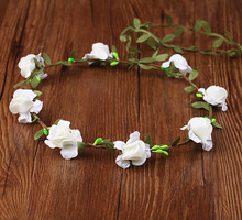 Girl Wedding Handmade Flower Crown Beach Flower Wreath For Hair Bridal Headdress Women Headband Hairband Hair Band Accessories
