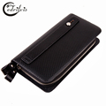 Business Casual Men Wallets W026 Double Zipper Delicate Handbag Carteira 4 Colors Card holder Purse Business