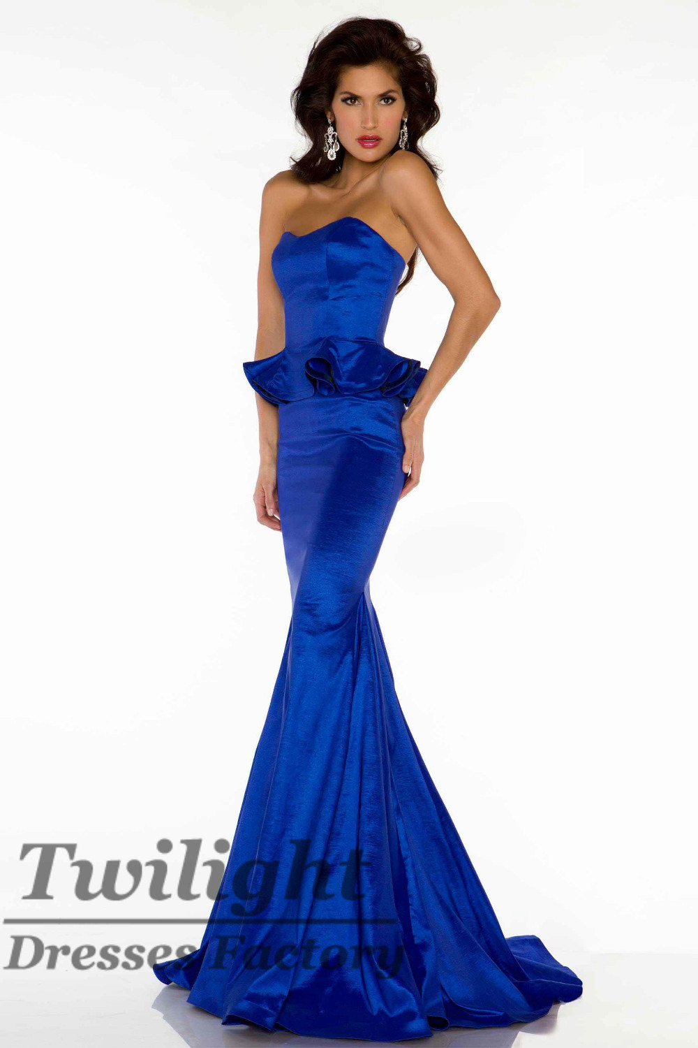 Images of Royal Blue Mermaid Prom Dress - Reikian