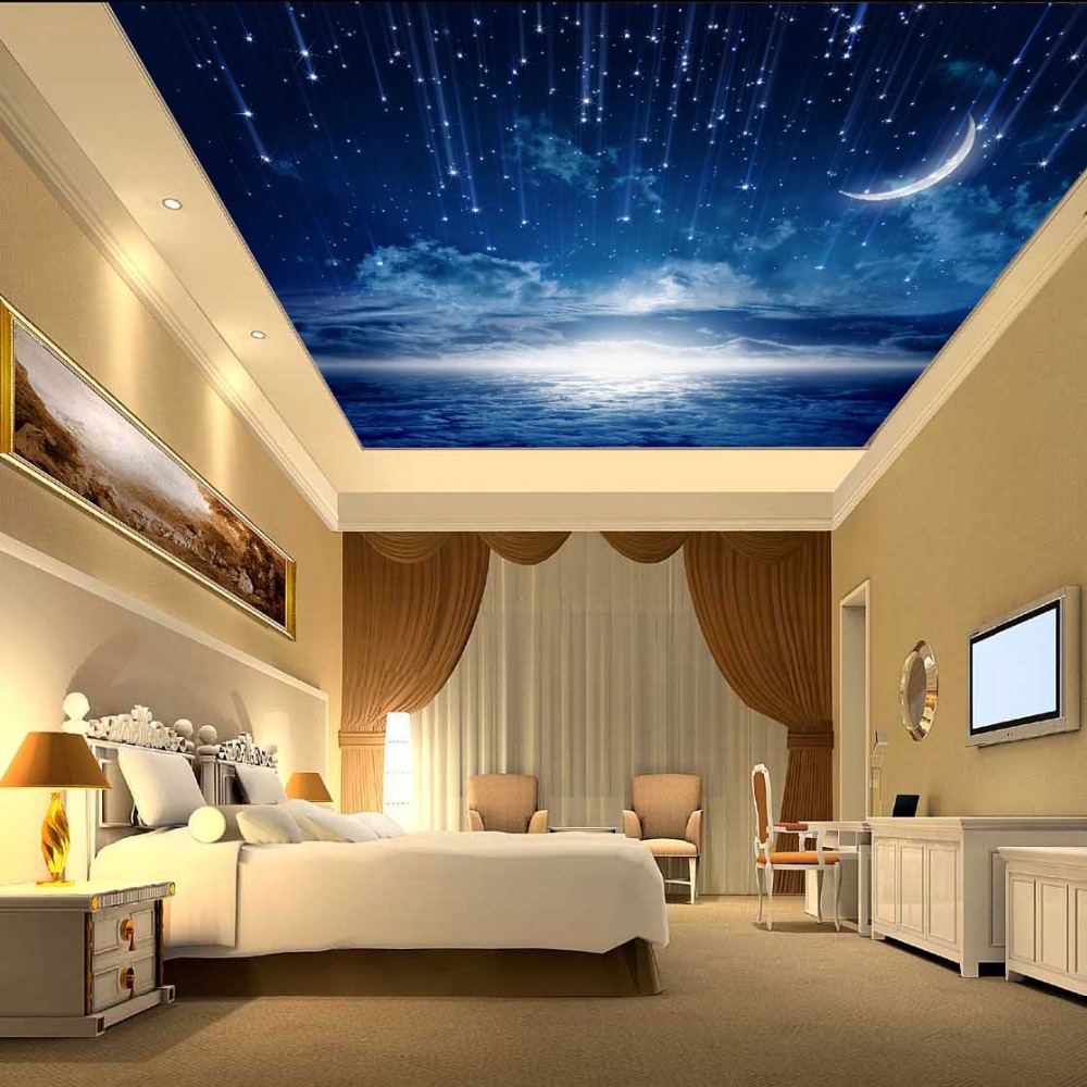 Custom Murals 3d Star Nebula Night Sky Wall Painting Ceiling