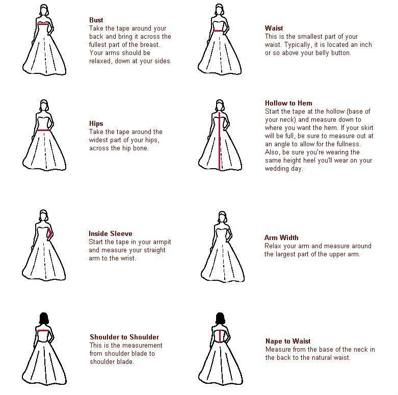 wedding dress measurements