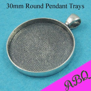 30mm round pendant trays as