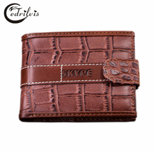 Crocodile Grain Fashion Men Wallet W107 PU Leather Retro Male Purse Short Cardholder Crocodile Grain Charater Men Handbag Wallet