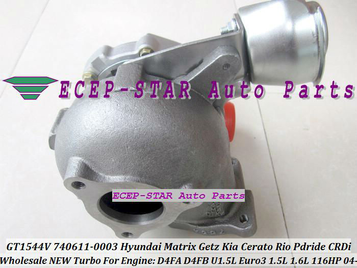 GT1544V 740611-0003 782403 740611 Turbocharger For HYUNDAI Matrix Getz KIA Cerato Rio Pdride CRDi 2004- D4FA D4FB U1.5L with Gaskets (3)