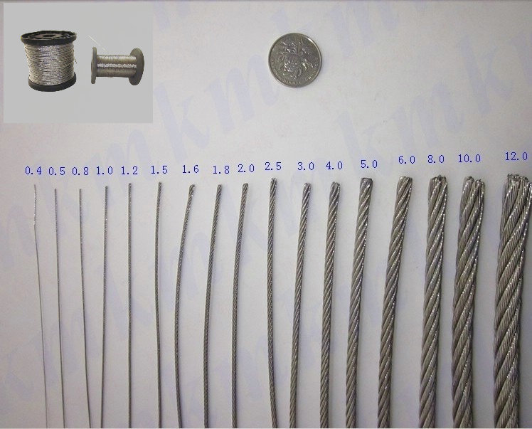 Stainless Steel Wire Rope cable Clips Rope Cable 0.8mm Sling  Various lengths 