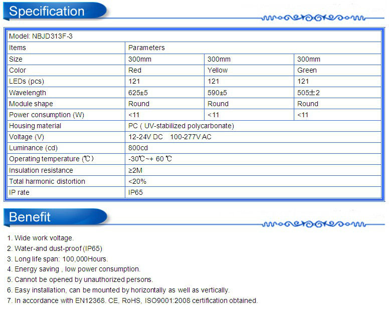 NBJD313F-3 300mm led traffic light6