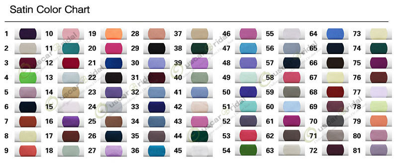Color chart for bridesmaid dresses
