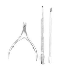 High Quality Nail tools 3pcs set Stainless Steel Nail Tool Cuticle Nipper Spoon Cuticle Pusher Remover