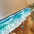 Creative 3D Floor Stickers Starfish Footprint Sea Beach Bathroom Wall Sticker Vinilos Paredes Kids Room Decoration