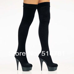 15CM High-Heeled Shoes Platform Front Buckle Strap Over The Knee