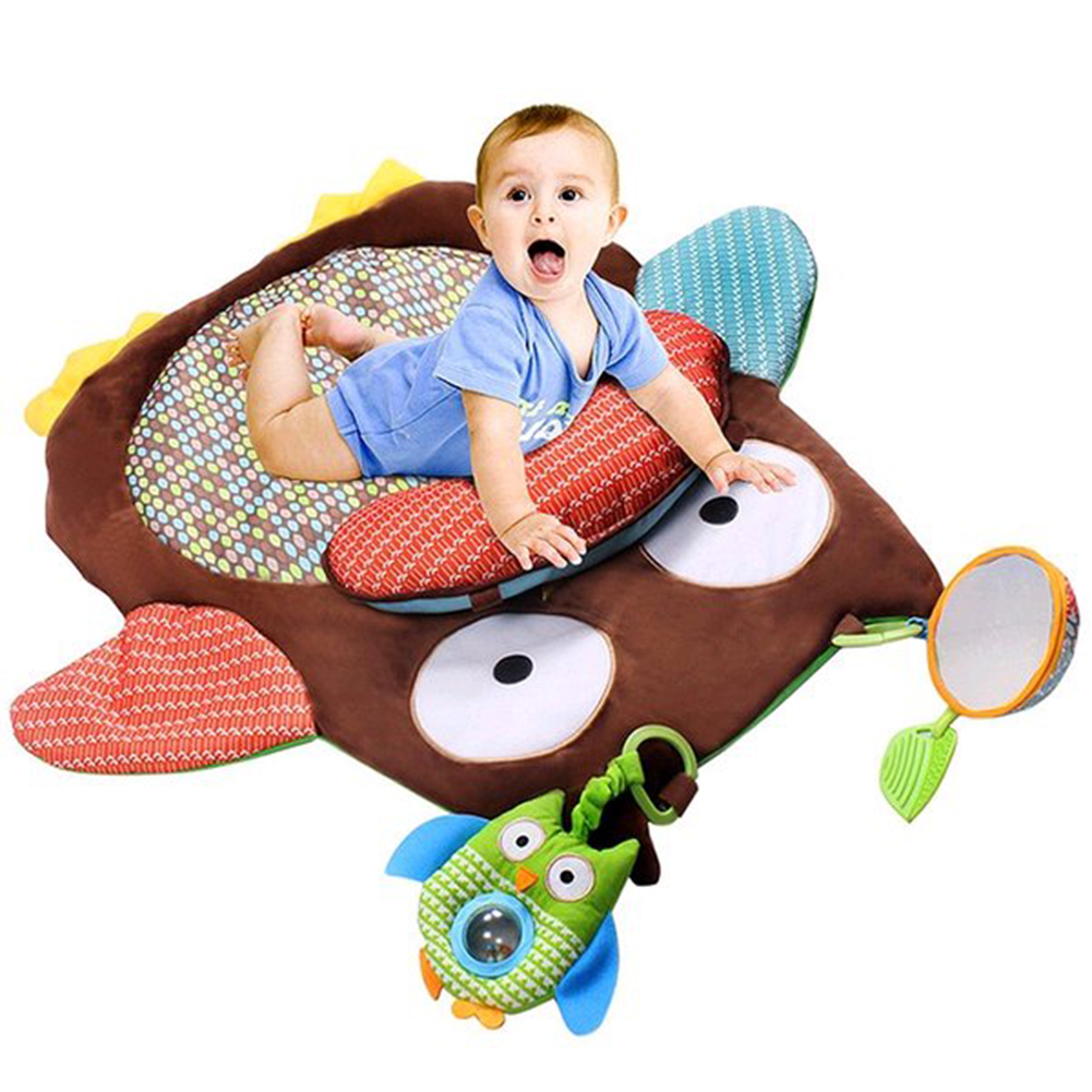 Cute Cartoon Owl Baby Tummy Time Crawling Play Mat Game Pad Pillow